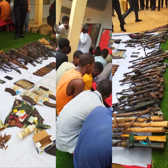 In Adamawa, police apprehend 32 alleged abductors and robbers and seize N1.6 million.