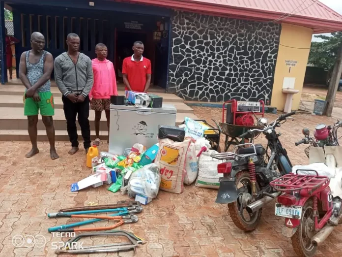Anambra police arrest four burglary suspects, recovers stolen items