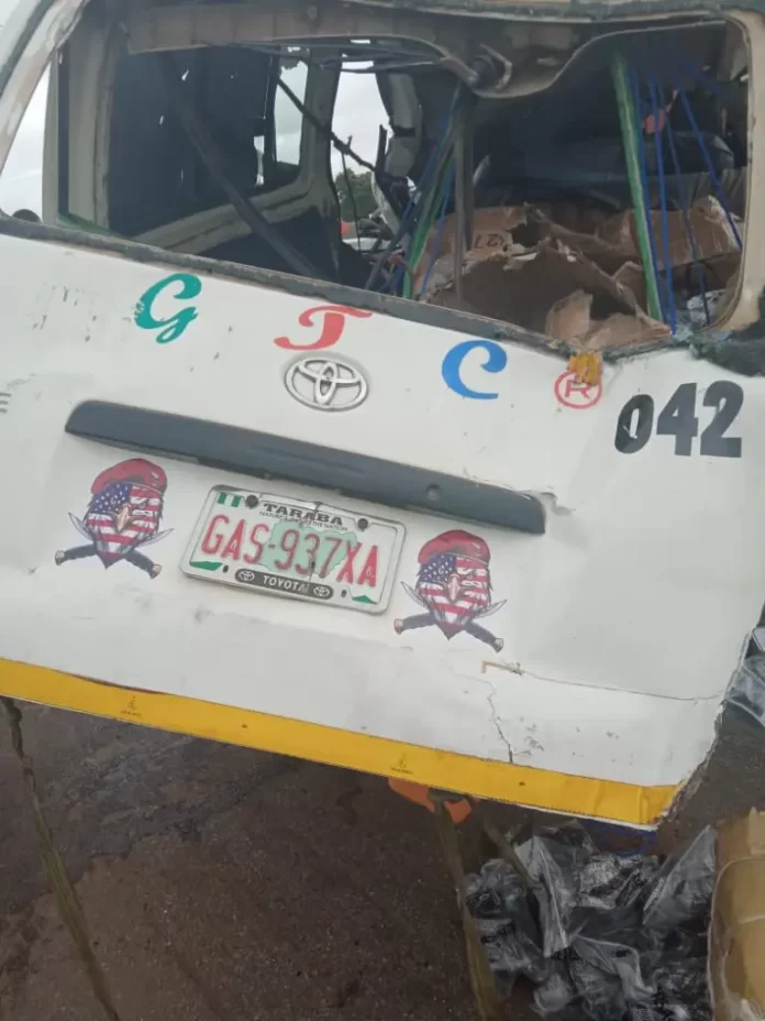 In Ogun, a bus crashes into a truck, killing two and injuring eight.